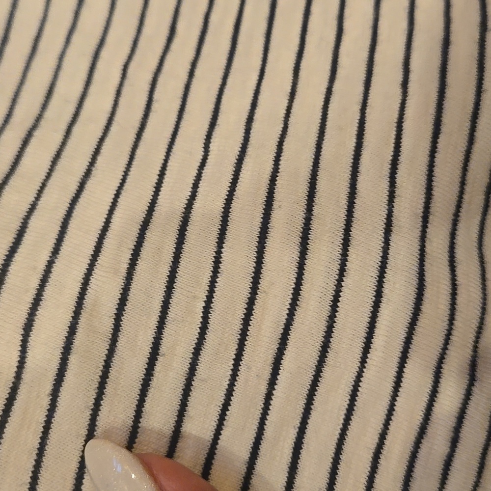 Boden White/Black Striped Pom Pom Accent Neck Line Sleeveless Swing Top - Picture 5 of 9